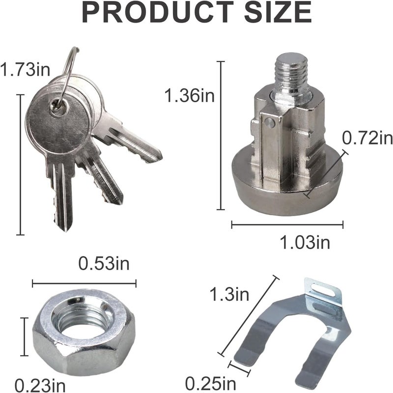 AGUNION 2 Pack L-1172C National Mailbox Lock Replacement for CompX National USPS-L-1172C C9100, Replace Lock for COMPX NDCBU CBU Cluster Mailboxs-Clockwise with Keys - Image 3